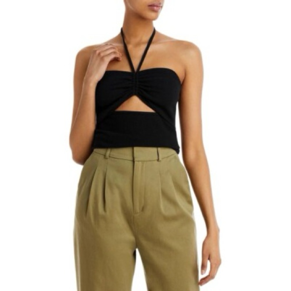 AQUA cut out halter top